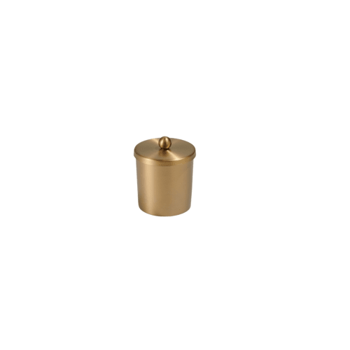 Cairo Collection Cotton Container, Stainless Steel Brushed Gold